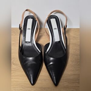 Zara Black Slingback Women's Shoes